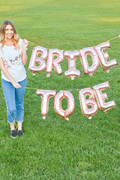 Lets Flamingle Rose Gold 16" Balloon Banner | Multiple phrases!