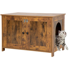 Deluxe Cat Litter Box Cabinet & Storage